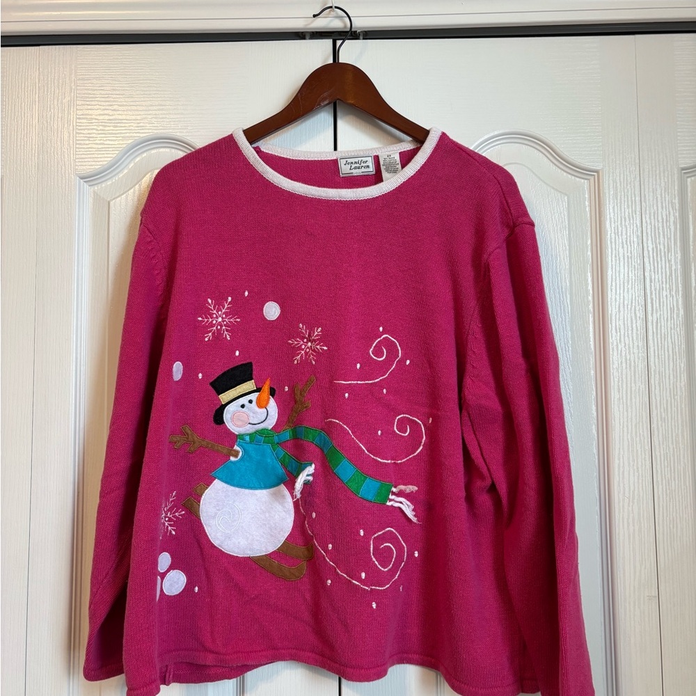 Pink Snowman Sweater